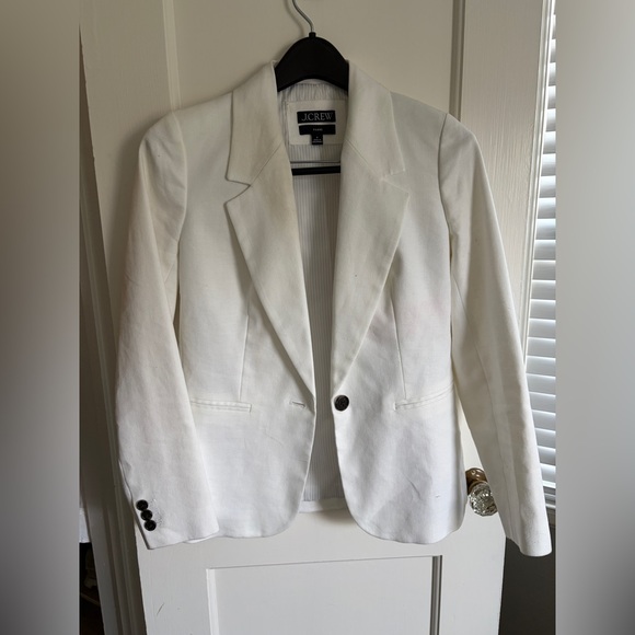 J. Crew Jackets & Blazers - J. Crew Women's White Parke Stretch Line  Blazer